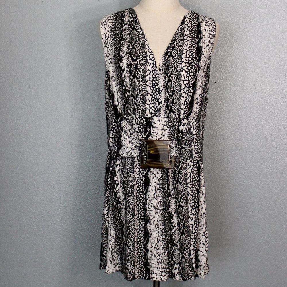 Liz Lange Maternity Grey Animal Print Tunic with Front Buckle Size XL